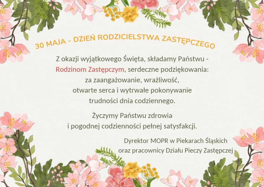 Plakat dzień rodzicielstwa zastępczego